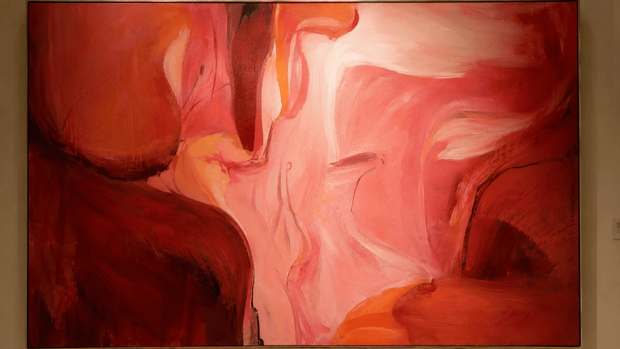 Abstract red pink painting