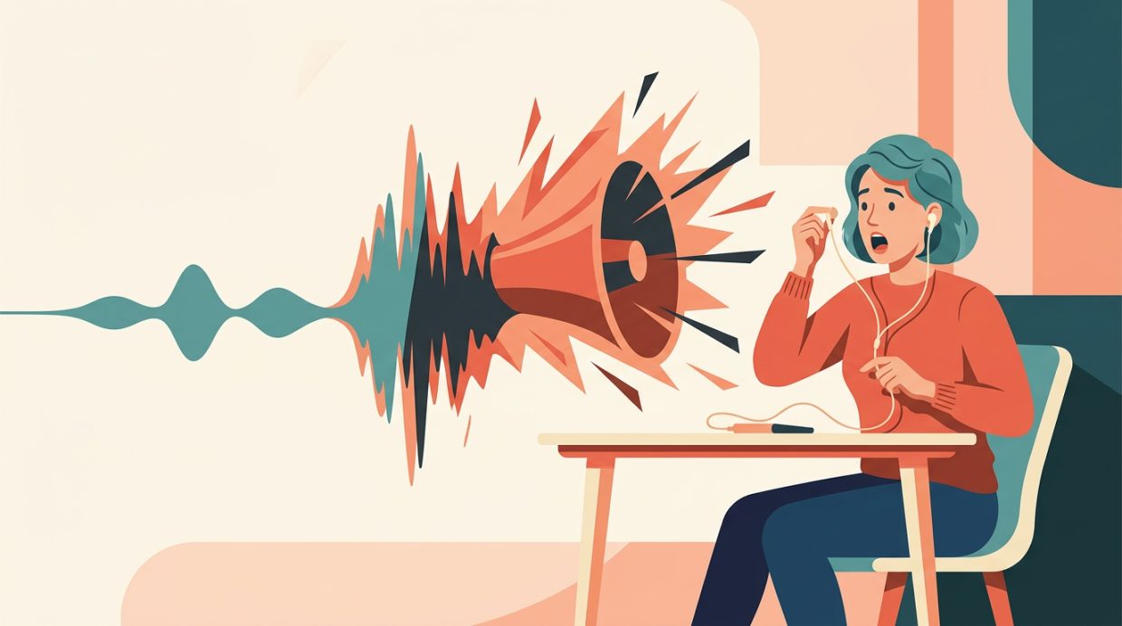 Podcast audio spike shock