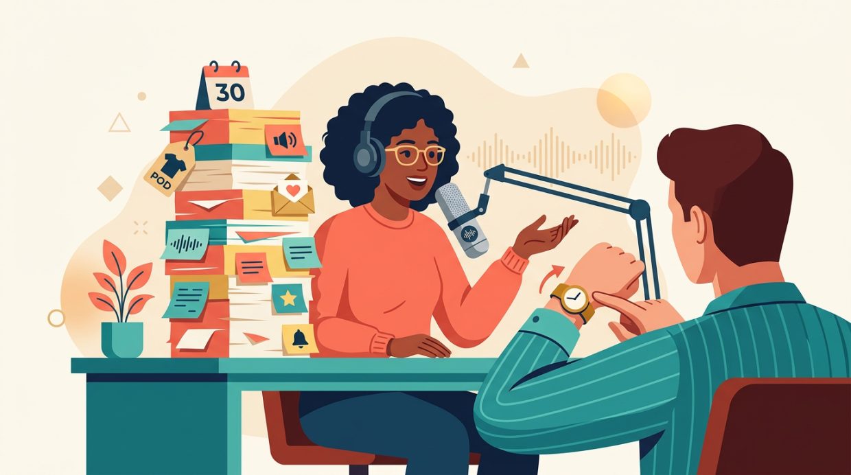 Podcast host and listener
