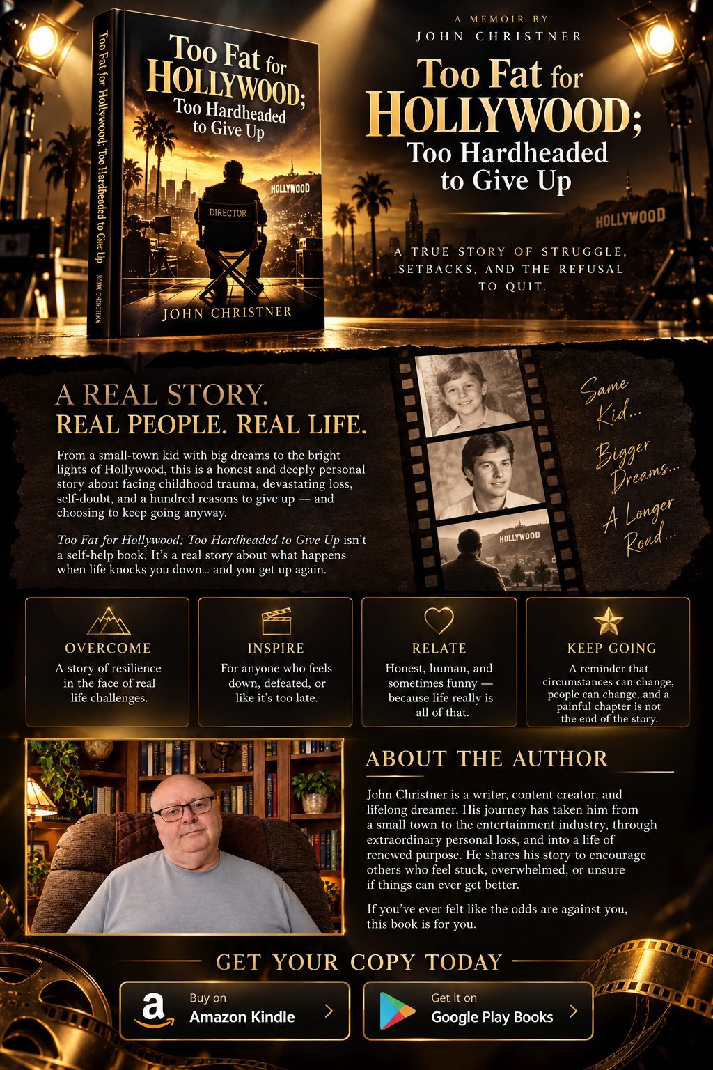 Cinematic Hollywood artwork for Too Fat for Hollywood by John Christner